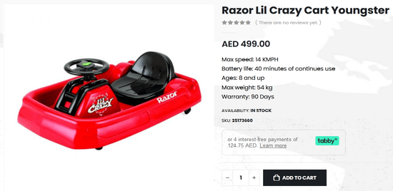 Razor Lil Crazy Cart Youngster - Razor Middle East