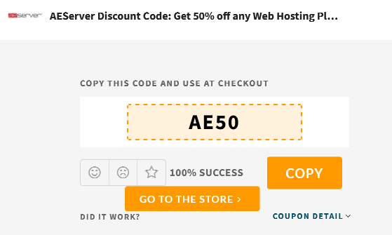 Copy AeServer Discount Code