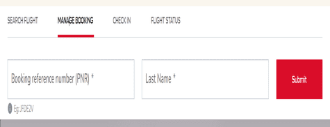 MANAGE BOOKING at airindia