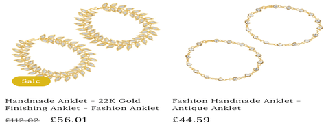 Danish Jewellers Fashion Anklets 