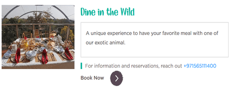 Dubai Safari Park Dine in the Wild