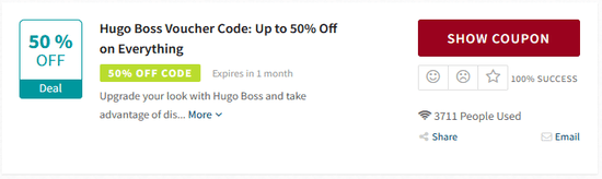 Hugo boss voucher code hotsell