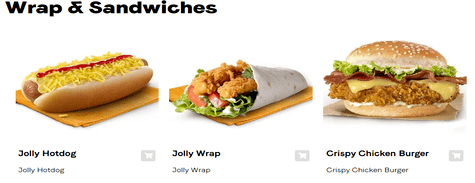 Jollibee Wrap & Sandwiches