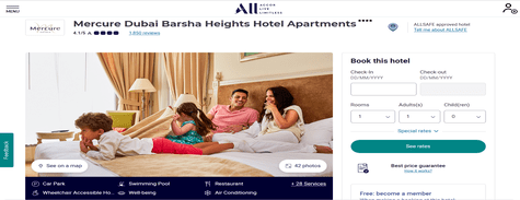 Mercure Dubai Barsha Heights Hotel Apartments at Mercure Hotels