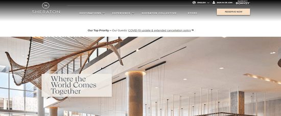 Sheraton Hotels Website