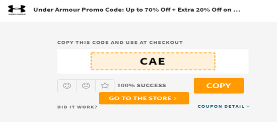 Current under armour promo codes best sale